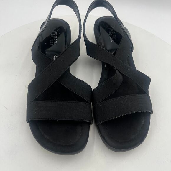 Mootsies Tootsies Idair Black Wedge Slingback Sandal Size 8 - Picture 3 of 11